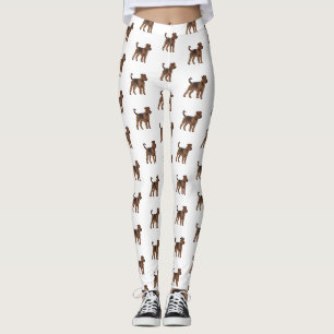 Airedale Terrier Hund Cartoon Illustration Leggings