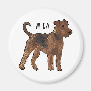 Airedale Terrier Hund Cartoon Illustration Magnet