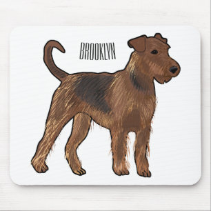 Airedale Terrier Hund Cartoon Illustration Mousepad