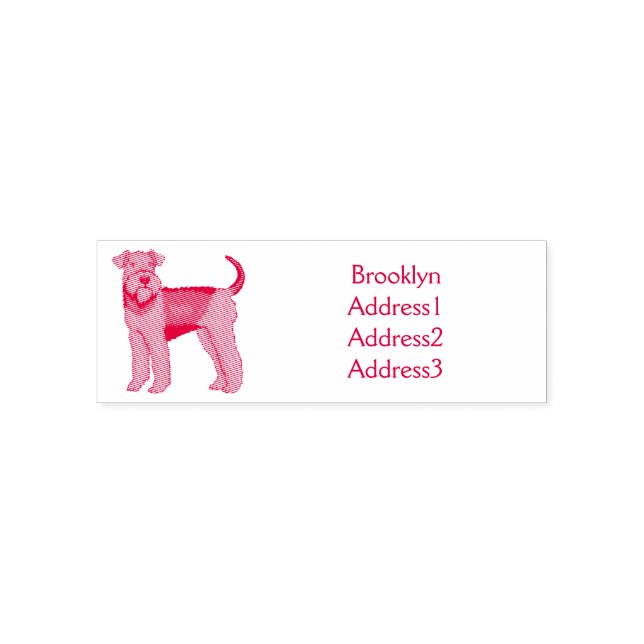 Airedale Terrier Hund Cartoon Illustration Permastempel (Design)