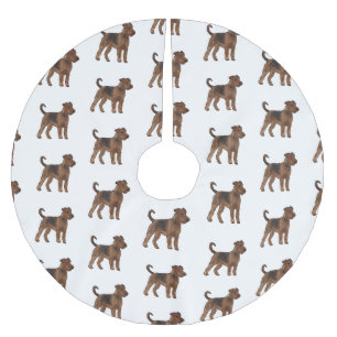 Airedale Terrier Hund Cartoon Illustration Polyester Weihnachtsbaumdecke