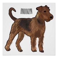 Airedale Terrier Hund Cartoon Illustration
