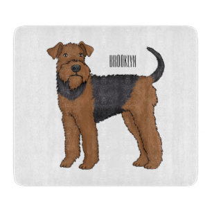 Airedale Terrier Hund Cartoon Illustration Schneidebrett