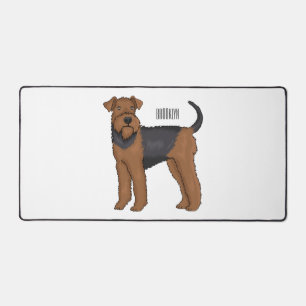 Airedale Terrier Hund Cartoon Illustration Schreibtischunterlage
