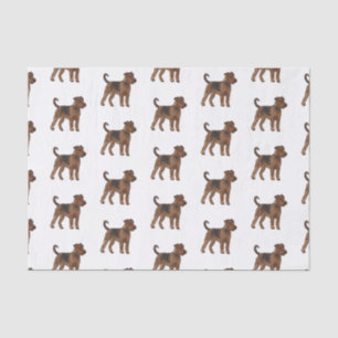 Airedale Terrier Hund Cartoon Illustration Seidenpapier