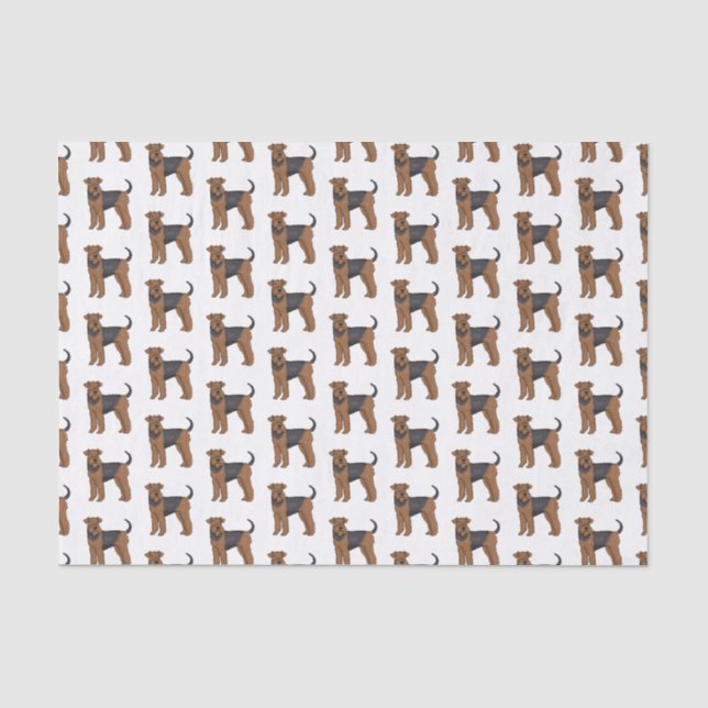 Airedale Terrier Hund Cartoon Illustration Seidenpapier (Vorderseite)
