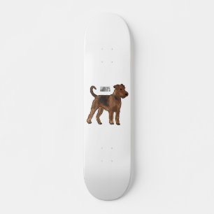 Airedale Terrier Hund Cartoon Illustration Skateboard