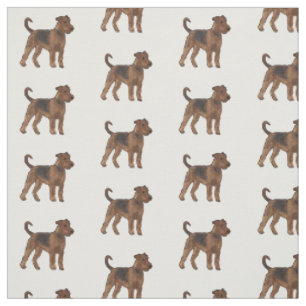 Airedale Terrier Hund Cartoon Illustration Stoff