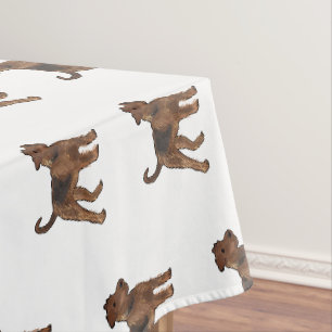 Airedale Terrier Hund Cartoon Illustration Tischdecke