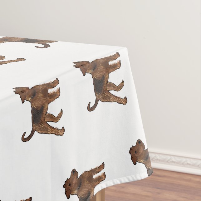 Airedale Terrier Hund Cartoon Illustration Tischdecke (Beispiel)