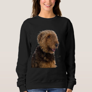 Airedale Terrier Hund Mama Vater Liebe ist Welpe H Sweatshirt