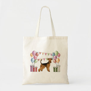 Airedale Terrier Hund mit Pastellfarben zum Geburt Tragetasche