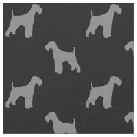 Airedale Terrier Hund Silhouetten Muster Grau
