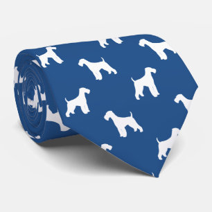 Airedale Terrier Hund Silhouetten Muster Krawatte