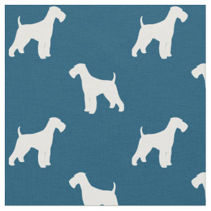 Airedale Terrier Hund Silhouetten Muster Stoff