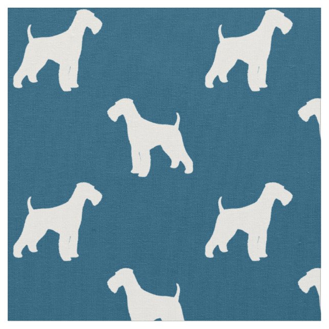 Airedale Terrier Hund Silhouetten Muster Stoff (Nahaufnahme)
