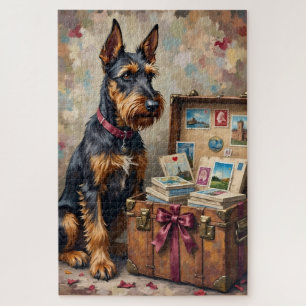 Airedale Terrier Hund Vintage Liebes Postkarten