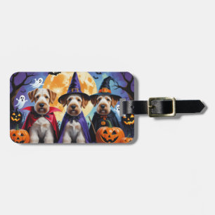 Airedale Terrier Hunde Kürbis Halloween Lustig Gepäckanhänger