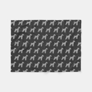 Airedale Terrier-Hunderassen Silhouetten Muster Fleecedecke