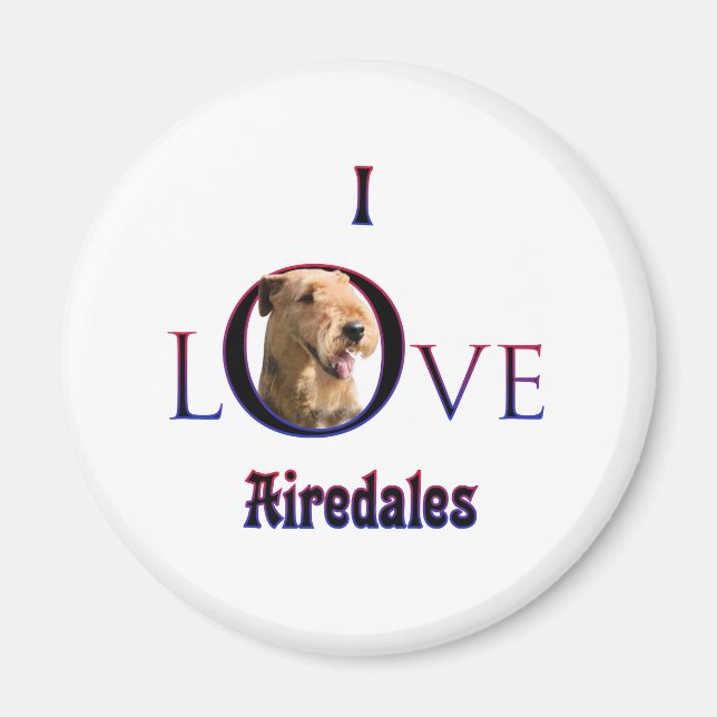Airedale Terrier I Liebe Magnet (Vorne)