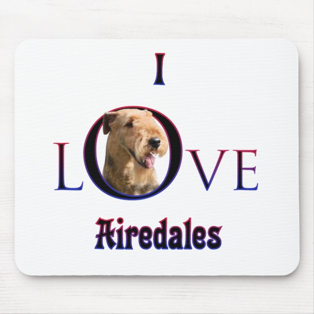 Airedale Terrier I Liebe Mousepad (Vorne)