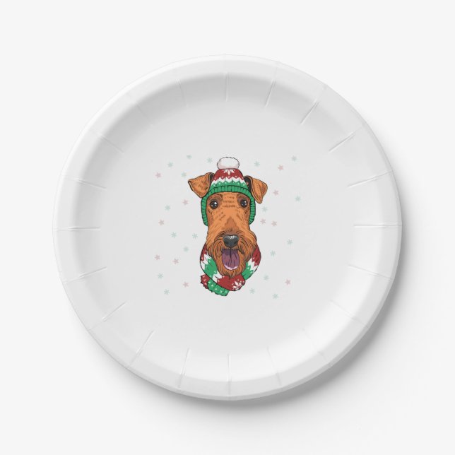 Airedale Terrier im Tessin Pappteller (Vorderseite)