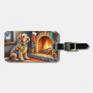 Airedale Terrier Kamin Weihnachtsbeleuchtung Gepäckanhänger