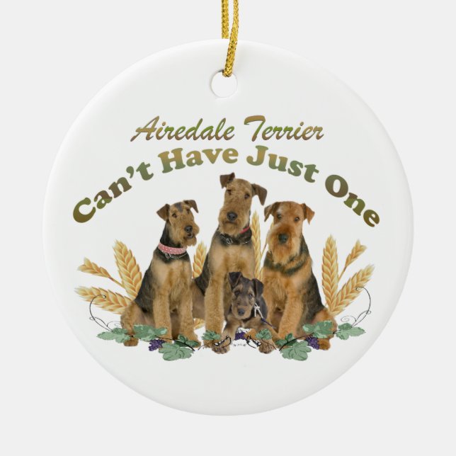Airedale Terrier kann gerade ein nicht haben Keramikornament (Vorne)