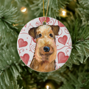Airedale Terrier Keramik Ornament