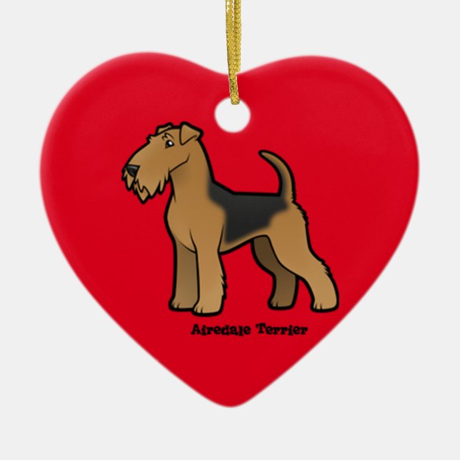 airedale Terrier Keramik Ornament (Vorne)