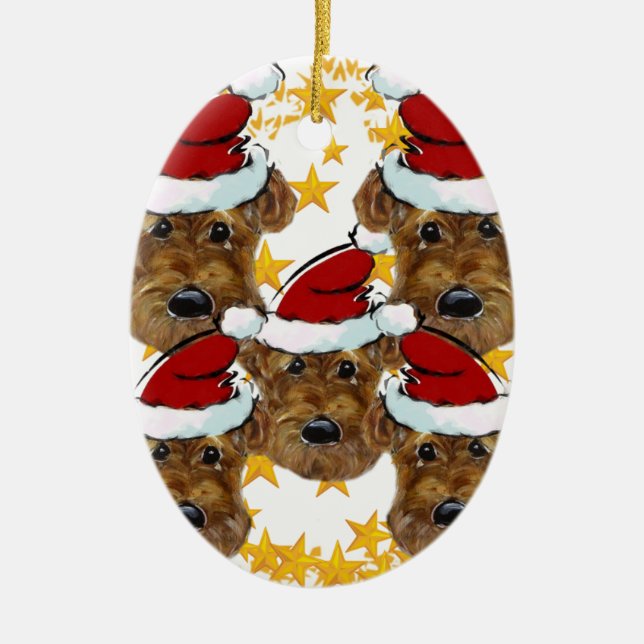 AIREDALE TERRIER KERAMIKORNAMENT (Vorne)