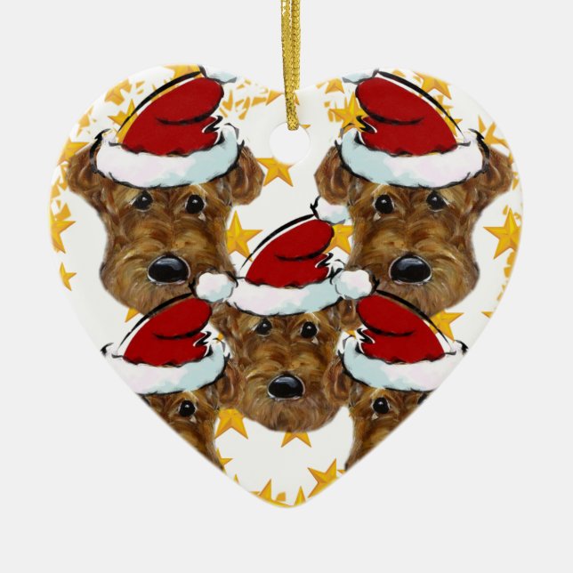 AIREDALE TERRIER KERAMIKORNAMENT (Vorne)