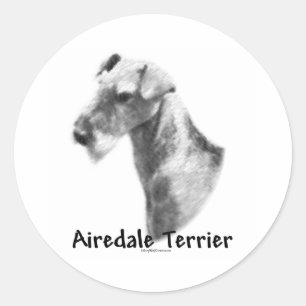 Airedale Terrier Kohleaufkleber Runder Aufkleber