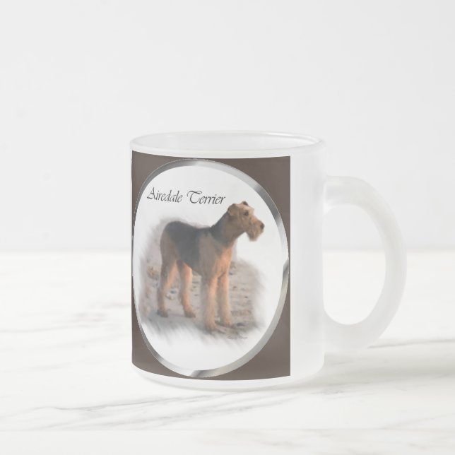 Airedale Terrier Kunst, Dichtung und Musik Mattglastasse (Rechts)
