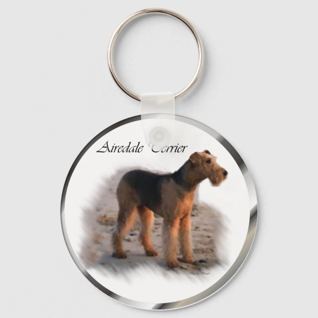 Airedale Terrier Kunst, Dichtung und Musik Schlüsselanhänger (Vorderseite)