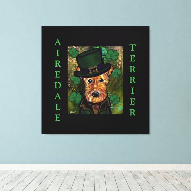 AIREDALE TERRIER LEINWANDDRUCK (Insitu (Holzboden))