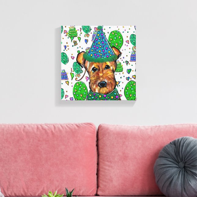 AIREDALE TERRIER LEINWANDDRUCK (Insitu (Wohnzimmer))