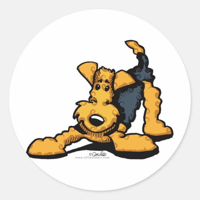 Airedale Terrier Locarno Runder Aufkleber (Vorderseite)