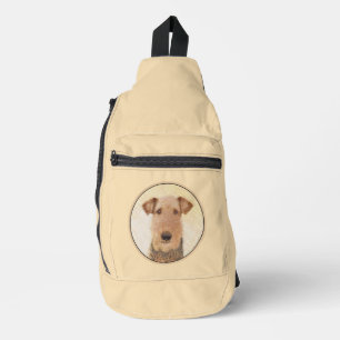 Airedale Terrier Malerei Süße Original-Hunde-Kunst Crossbody Bag