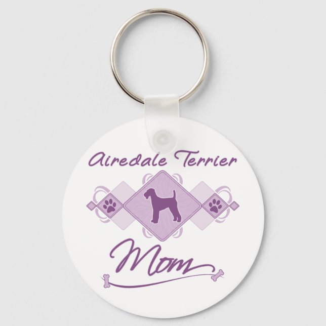 Airedale Terrier Mama Schlüsselanhänger (Vorderseite)