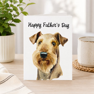 Airedale Terrier Maßgeschneiderter Hund Papa Vater Karte
