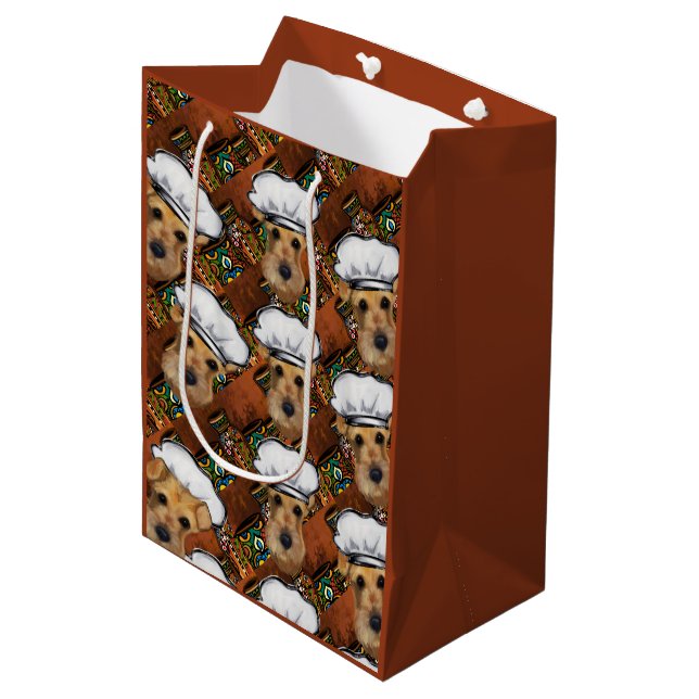 Airedale Terrier Mittlere Geschenktüte (Vorderseite Schrägansicht)