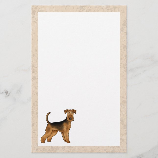 Airedale Terrier Niedlich Cartoon Dog Bingley Terr Briefpapier (Vorderseite)