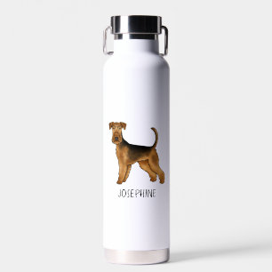 Airedale Terrier Niedlich Dog Bingley Terrier und  Trinkflasche