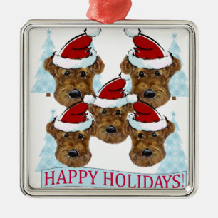 AIREDALE TERRIER ORNAMENT AUS METALL