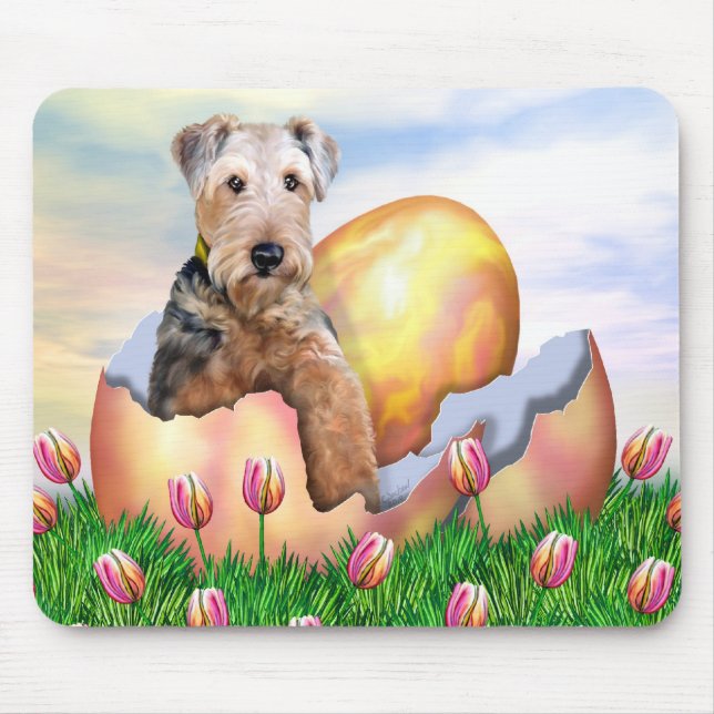 Airedale Terrier Osterüberraschung Mousepad (Vorne)