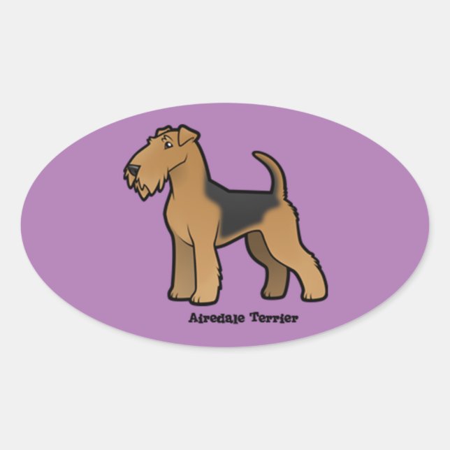 airedale Terrier Ovaler Aufkleber (Vorderseite)