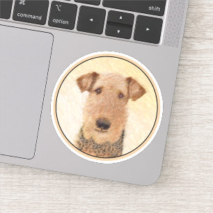 Airedale Terrier Painting - Niedliche Kunst Aufkleber