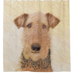 Airedale Terrier Painting - Niedliche Kunst Duschvorhang