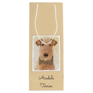 Airedale Terrier Painting - Niedliche Kunst Geschenktüte Für Weinflaschen